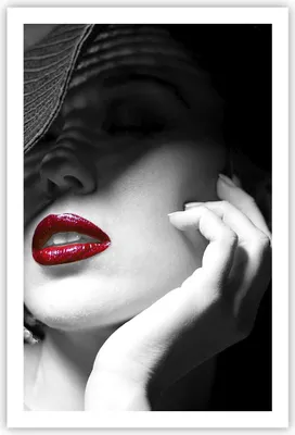 Produktbild von Poster - Poster ohne Rahmen - Frau Gesicht Lippen - 61x91,5 cm - Wand Bild - Wanddeko - Wandbilder - Kunstposter - Wandposter - Bilder - Kunstdruck - Wanddekoration - Wandbild - P2XPA61x91-3618