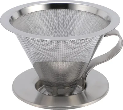 Immagine prodotto di Gocciolatore per caffè pour-over senza carta, in acciaio inox con 300 maglie, estrazione ottimale, portatile, cono filtro riutilizzabile per i viaggi