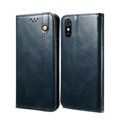 Obrázek produktu pro Pouzdro pro Xiaomi Redmi 9A, kožené flip pouzdro peněženka s funkcí stojánku modré