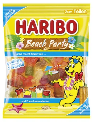 Zdjęcie produktu dla Haribo Beach Party – żelki owocowe o intensywnym smaku owocowym, opakowanie 175 g