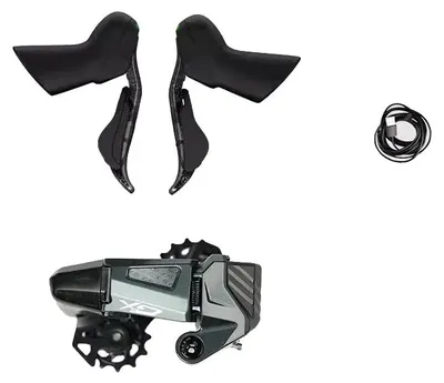 Productafbeelding van Groepset voor gravelbike, elektronische voorderailleur, 7-13 versnellingen, enkel kettingblad, schijfremmontagepunt (c), schakelaar van koolstofvezel (a), 93mm (a)