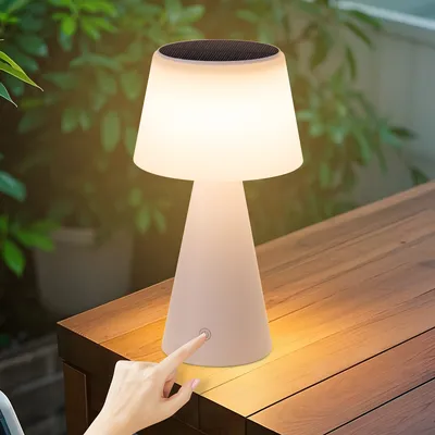 Image de ZMH Lampe de table solaire rechargeable Lampe de chevet sans fil Led Lampe de table 3600mhA Rechargeable Touch Dimmable Lampe blanche avec batterie USB Lampes de table pour le salon moderne Chambre à coucher et à l'extérieur