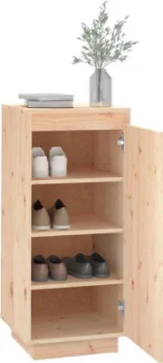 Produktbild von Holzschuhkasten - Massiv - 35x35x80 cm - mit Aufbewahrungsraum