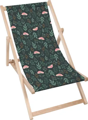 Zdjęcie produktu dla Dreamroots Składany drewniany leżak, drewno bukowe do 130 kg, składany leżak z 3-stopniową regulacją nachylenia oparcia, Garden Leaves