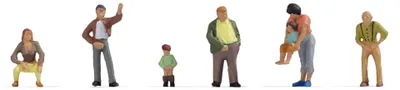 H0 Figuren Pinkelpauze, 6 Stück, Kunststoff, 2 cm, 1:87
