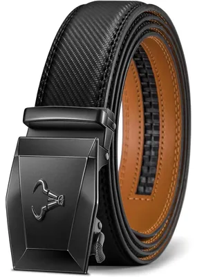 Obrázek produktu pro Kožený pánský pásek s automatickou sponou, nastavitelný, délka 130 cm, šířka 35 mm, černý