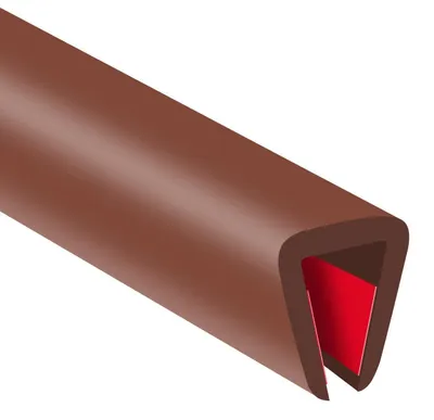 Image de Bande de protection en caoutchouc de 6 mètres, couleur marron, profil en U de 6 mm, auto-adhésive, pour protéger les bords tranchants