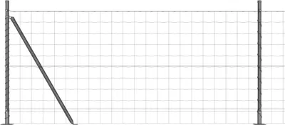 Obrázek produktu pro vidaXL Plot se sloupky šedý 0,8 x 10 m ocelový