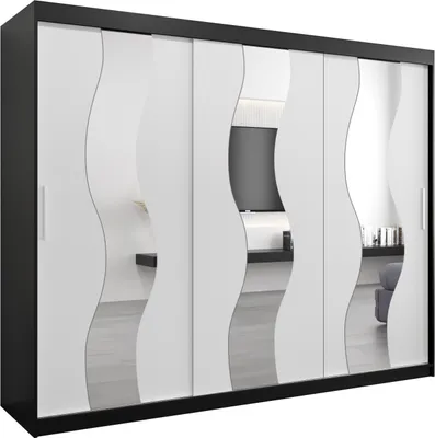 Produktbild von Kleiderschrank, Schiebetürenschrank Schlafzimmer, Schrank mit Spiegel SEWILLA 250 cm