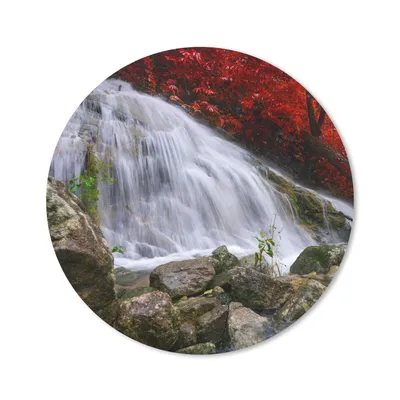 Produktbild von MuchoWow® Mauspad Mousepad Wasserfall - Felsen - Wasser - Herbst 40x40 cm - Mousepads - Maus Mat - Pad - Mausunterlage - Schreibtisch Accessoires