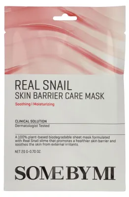 Image de SOME BY MI Real Snail Skin Barrier Care Mask, 20g - masque de visage avec mucus d'escargot