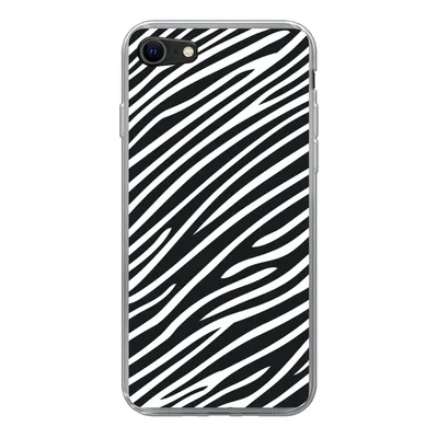 Produktbild von MuchoWow® Handyhülle Schutzhülle Hülle für iPhone SE 2022 Tiermuster - Zebra - Schwarz Silikon Softcase Handy Hülle - Schutzhülle