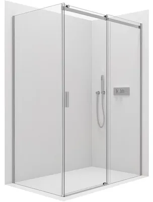 Immagine prodotto di Cabina doccia Santoro L/P - 6 mm - cromata, vetro trasparente - 110x80x195 cm - scorrevole