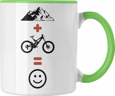 Produktbild von Trendation - Mountainbike Tasse Geschenk Berge Downhill MTB Fahrer Geschenkidee (Grün)