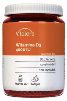 Image de Vitamine D3 4000 UI de Vitaler - 120 gélules, végétaliennes, complément alimentaire pour 4 mois, sans conservateurs, composition pure