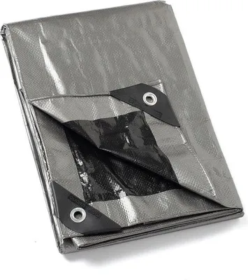 Immagine prodotto di Telo multifunzionale in poliestere, 2 m x 2 m, 120 g/m², impermeabile, resistente ai raggi UV, resistente agli urti, grigio/argento/nero