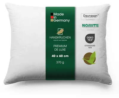 Produktbild von HANSKRUCHEN Daunenkissen 40x60 cm Allergiker freundlich 3 Kammern Kissen Daunen 90% waschbar PREMIUM DE LUXE -  Germany