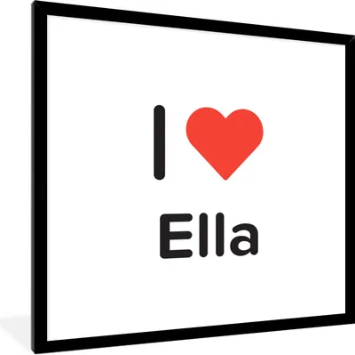 Produktbild von MuchoWow® Gerahmtes Poster Ich liebe - Ella - Mädchen 40x40 cm - Poster mit Schwarzem Bilderrahmen Wandposter Rahmen Foto Bilder - Mit Rahmen - Wanddekoration Schlafzimmer