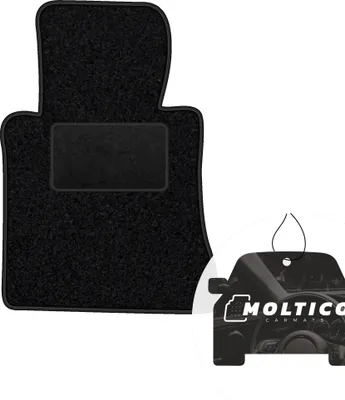 Produktbild von moto-MOLTICO Fahrer Fußmatte Auto Velours Fahrerseite Autoteppiche Schwarz Fahrermatte 1-teilig passend für Mercedes-Benz S-Klasse W126 1979-1991