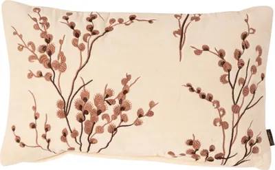 Produktbild von Kissen - 50 x 30 cm - Braun - Creme - Baumwolle - mit Reißverschluss