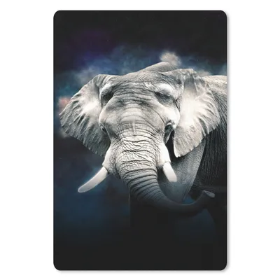Produktbild von MuchoWow® Mauspad Mousepad Elefant - Schwarz - Rauchen 18x27 cm - Mousepads - Maus Mat - Pad - Mausunterlage