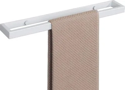 Obrázok produktu pre Držiak na uteráky do kúpeľne z nehrdzavejúcej ocele, 40 cm, montáž na stenu, biely