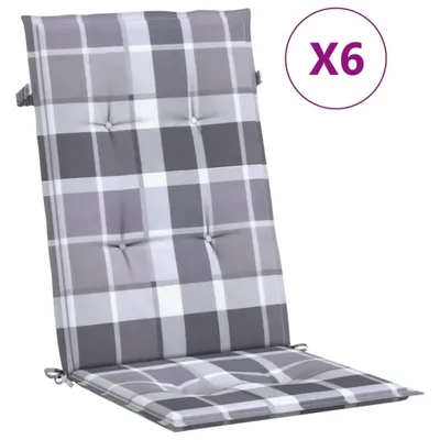 Produktbild von Gartenstuhlauflagen für Hochlehner 6 Stk. 120x50x3cm Stoff