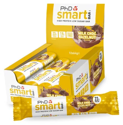 Image de Barres low carb - PHD - SmartBar (12x64g) - Saveur Milk Chocolate Hazelnut