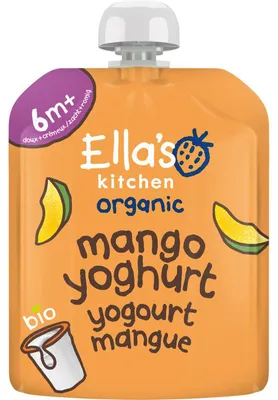 Image de Ella's Kitchen Yaourt à la Mangue 90g - yaourt pour bébé à partir de 6 mois, sans sucre, sans gluten