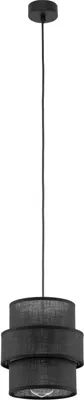 Produktbild von Hängeleuchte Metall Stoff E27 rund Ø 20 cm H: max. 150 cm Schwarz Modern