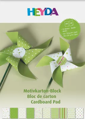 Produktbild von HEYDA 204712102 Motivkarton-Block A4 grün