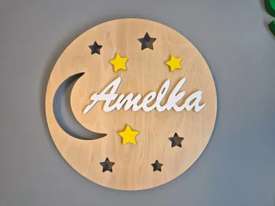 Obrázek produktu pro Personalizovaná noční lampička „Měsíc a hvězdy“