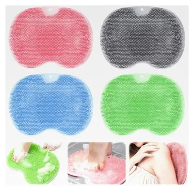 Produktbild von 4 Stück Fußbürsten für die Dusche, Rutschfestes Silikon Massagepad 28 × 20 cm, Fußbürsten-Wäscher mit Rutschfesten Saugnäpfen, Massager-Reiniger für Pediküre und Fußpflege