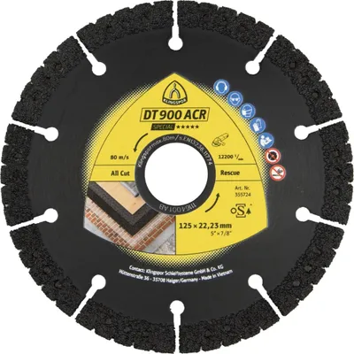Produktbild von Klingspor DT 900ACR Diamanttrennscheiben, 230 x 3,1 x 22,23 mm 16 Segmente 56 x 3,1 x 10 mm, VG - Vakuumgelötet
