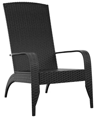 Image de vidaXL Chaise de jardin Adirondack Noir Poly Rattan