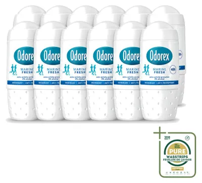Obrázok produktu pre 12 kusov deodorantu Odorex Roller Marine Fris – bez alkoholu – 50 ml – balenie
