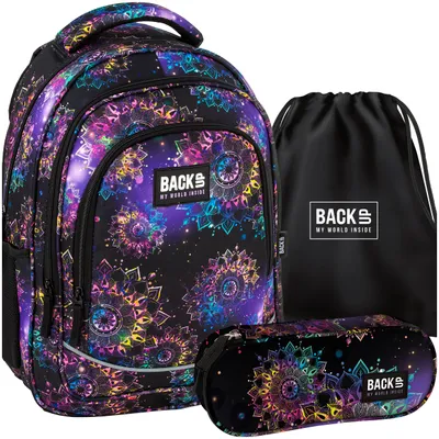 Produktbild von BackUP Schulset SCHULRUCKSACK 3-Teile-Set ab 3. Klasse mit Laptop- & Tabletfach, Reflektoren, ergonomisch Schulrucksäcke für Mädchen & Jungen