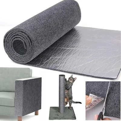 Produktbild von PolkaHome® Selbstklebende Kratzmatte für Katzen, 300 cm x 40 cm, Kratzschutz für Sofa, Möbel, Tür, Treppe, zuschneidbar, grau