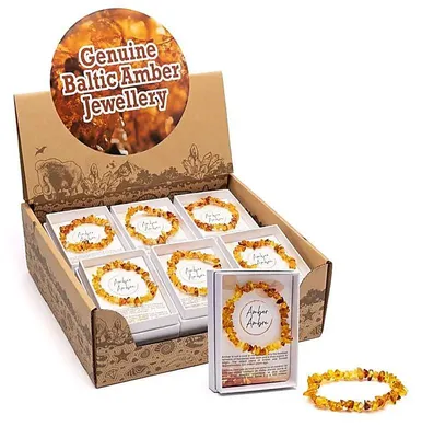 Produktbild von Bernsteinarmbänder 12 Stück in Displaybox -- online bestellen