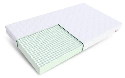 A cutaway view of a mattress showing its internal foam structure.