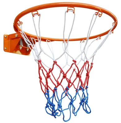 Productafbeelding van Basketbalring, dubbele veer, net, staal, geschikt voor wand en vloer, binnen- en buitengebruik