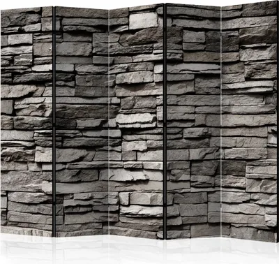 Produktbild von 5-teiliger Doppelseitiger Vlies Paravent - Stony Facade II 225x172 cm f-B-0020-z-c