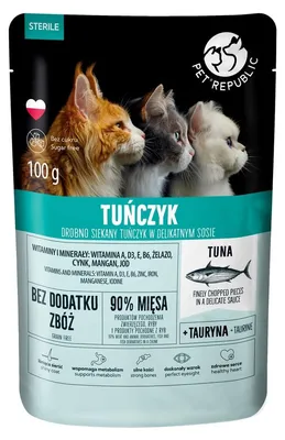 Immagine prodotto di PET REPUBLIC Steril Tonno tritato finemente in salsa - cibo umido per gatti - 100 g