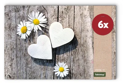 Immagine prodotto di fiammiferi21 tovagliette MOTIV margherite su tavola di legno 6 pz. Plastica lavabile ciascuno 43,5x28,5 cm