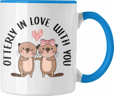 Produktbild von Trendation - Valentinstag Tasse Geschenk für Ihn Sie Lustig Otter Geschenkidee Becher Freund Freundin Wortspiel Liebe Paare (Blau)