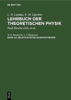Produktbild von Relativistische Quantentheorie