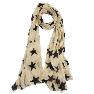 Produktbild von Baumwolltuch - Pareo - Sarong - Sterne - beige-schwarz