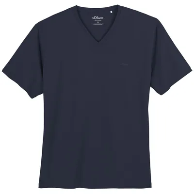 Produktbild von s.Oliver Übergrößen Basic-T-Shirt navy V-Neck