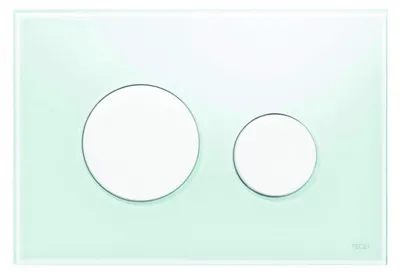 Image de Plaque deTECEloop pour WC, technique à 2 débits, verre blanc, boutons blancs