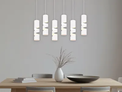 Produktbild von LED Balkenpendelleuchte Esstisch mehrflammige Küchenlampe hängend Weiß, B: 100cm
